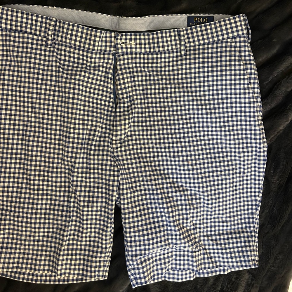 Polo by Ralph Lauren Navy and White Gingham Men's Shorts